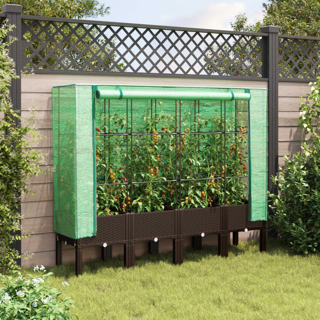 Vidaxl fioriera allevata con kashoes 160x40x140 cm rattanlook