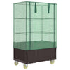 Vidaxl fioriera sollevata con copertina e ruote 80x50x182 cm rattanlook