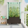 Vidaxl fioriera sollevata con copertina e ruote 80x50x182 cm rattanlook