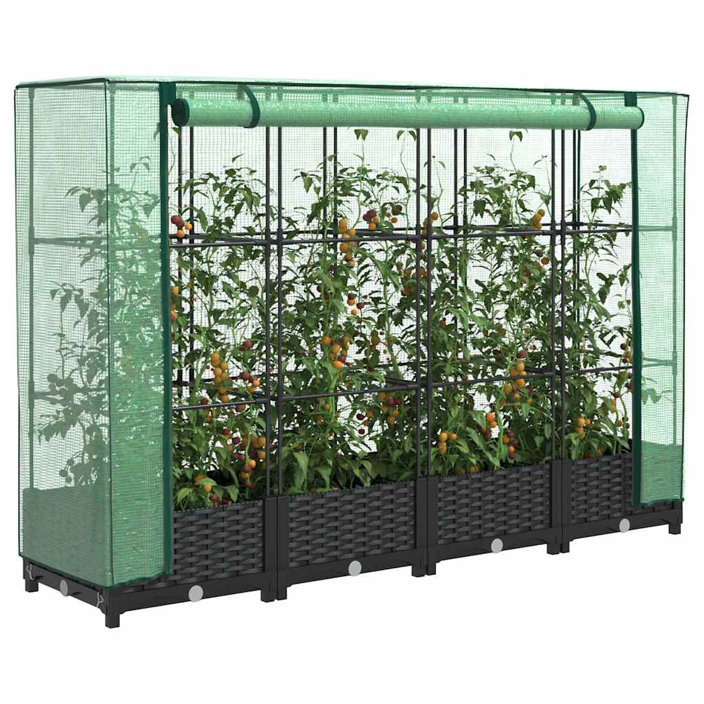 Vidaxl fioriera allevata con kashoes 160x40x123 cm rattanlook