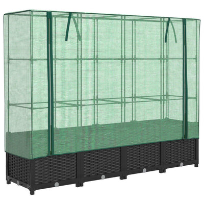 Vidaxl fioriera allevata con kashoes 160x40x138 cm rattanlook