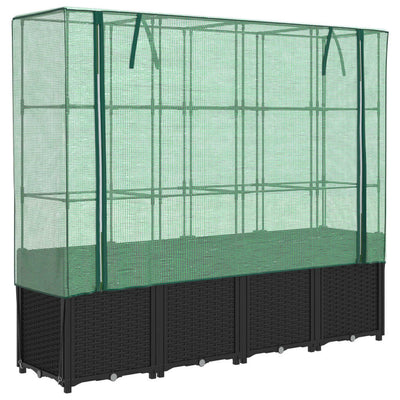 Vidaxl fioriera allevata con kashoes 160x40x153 cm rattanlook