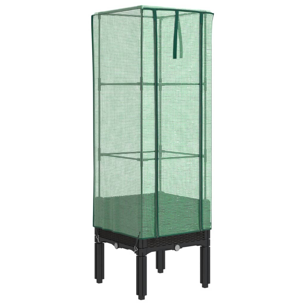 Vidaxl fioriera allevata con kashoes 40x40x140 cm rattanlook