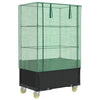 Plantador Vidaxl elevado con cubierta y ruedas 80x50x182 cm Rattanlook