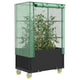 Plantador Vidaxl elevado con cubierta y ruedas 80x50x182 cm Rattanlook
