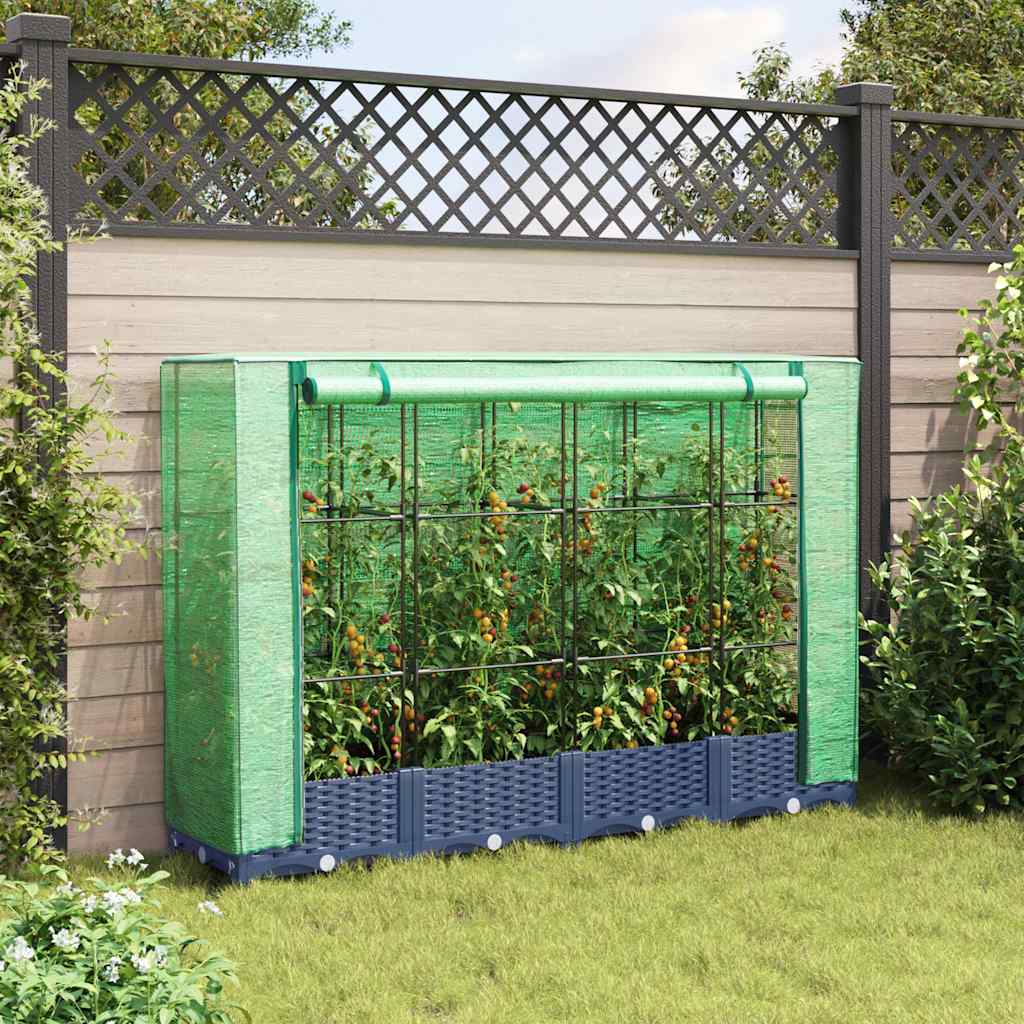 Vidaxl verhoogde plantenbak met kashoes rotanlook 160x40x123 cm