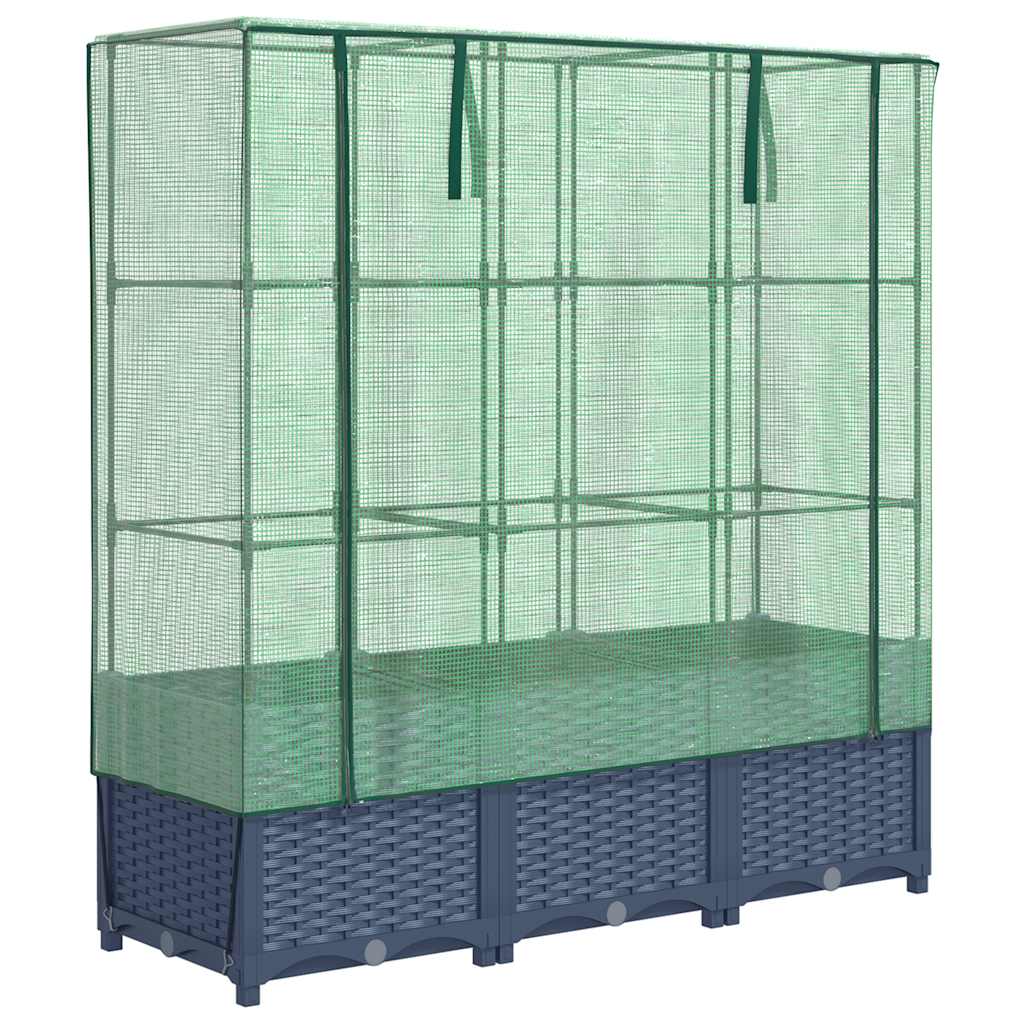 Vidaxl plantenbak verhoogd met kashoes 120x40x138 cm rattanlook