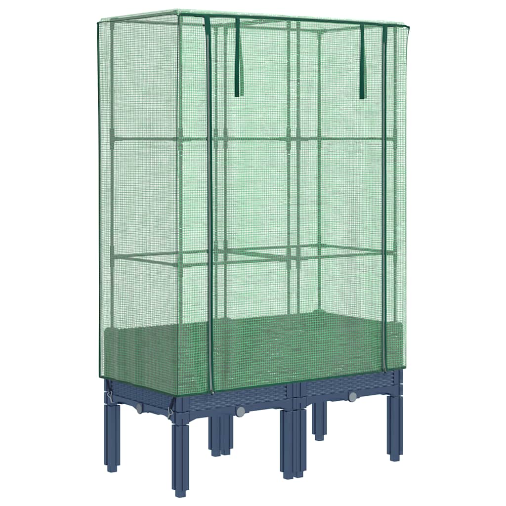Vidaxl plantenbak verhoogd met kashoes 80x40x140 cm rattanlook