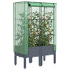 Vidaxl fioriera allevata con kashoes 80x40x140 cm rattanlook