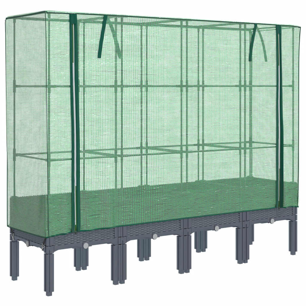 Vidaxl plantenbak verhoogd met kashoes 160x40x140 cm rattanlook