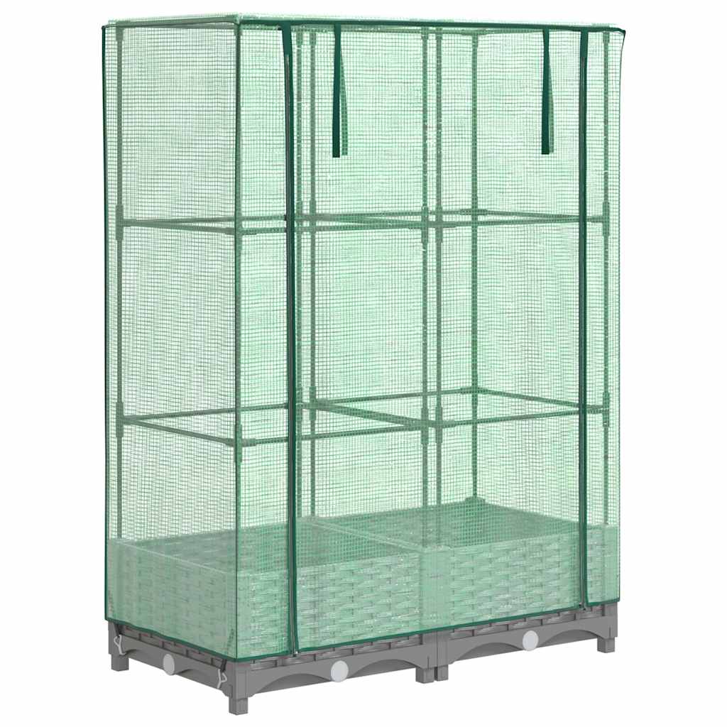 Vidaxl plantenbak verhoogd met kashoes 80x40x123 cm rattanlook