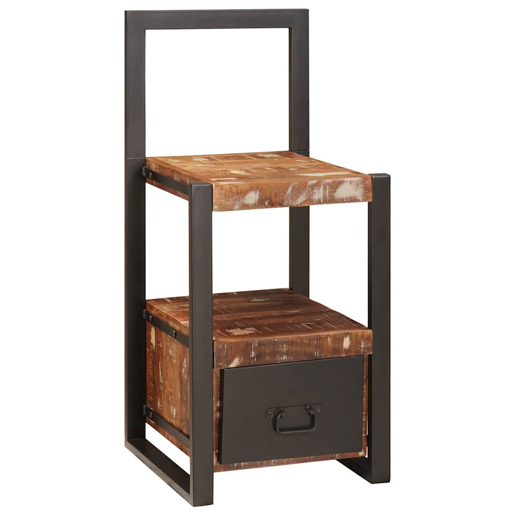 Perchero VidaXL con cajón madera maciza reciclada multicolor
