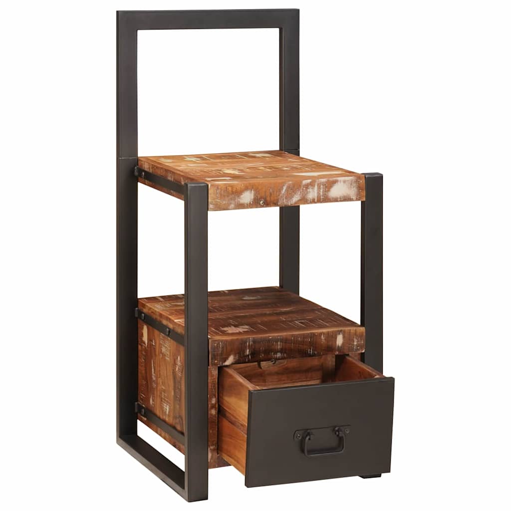 Perchero VidaXL con cajón madera maciza reciclada multicolor