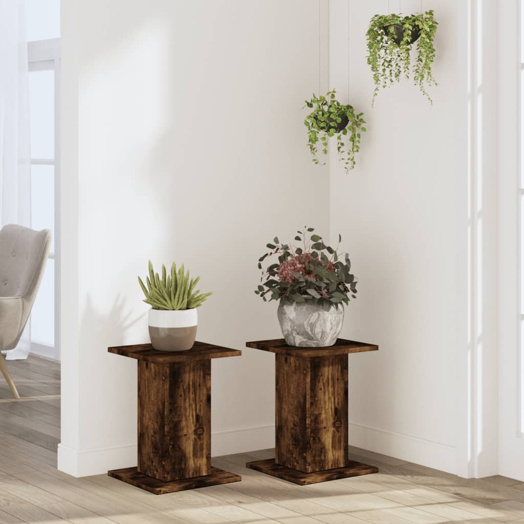 Supporti per piante Vidaxx 2 pz 30x30x40 cm in legno lavorato rovere affumicato