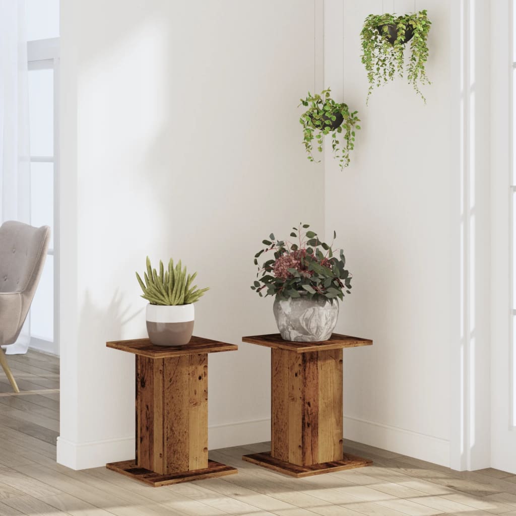 Vidaxx maceteros 2 uds 30x30x40 cm madera tratada color madera vieja