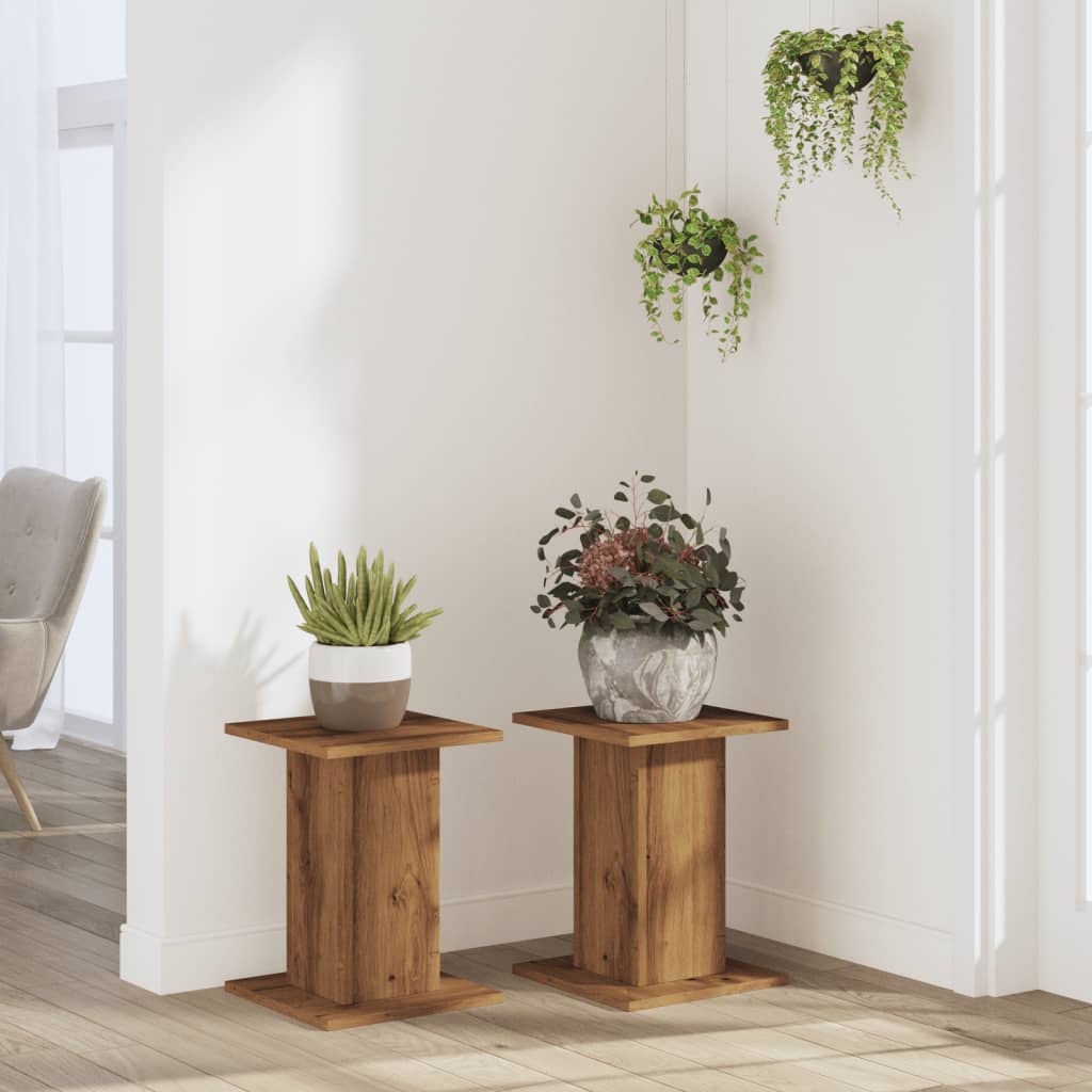 Vidaxx maceteros 2 piezas 30x30x40 cm madera artesanal roble