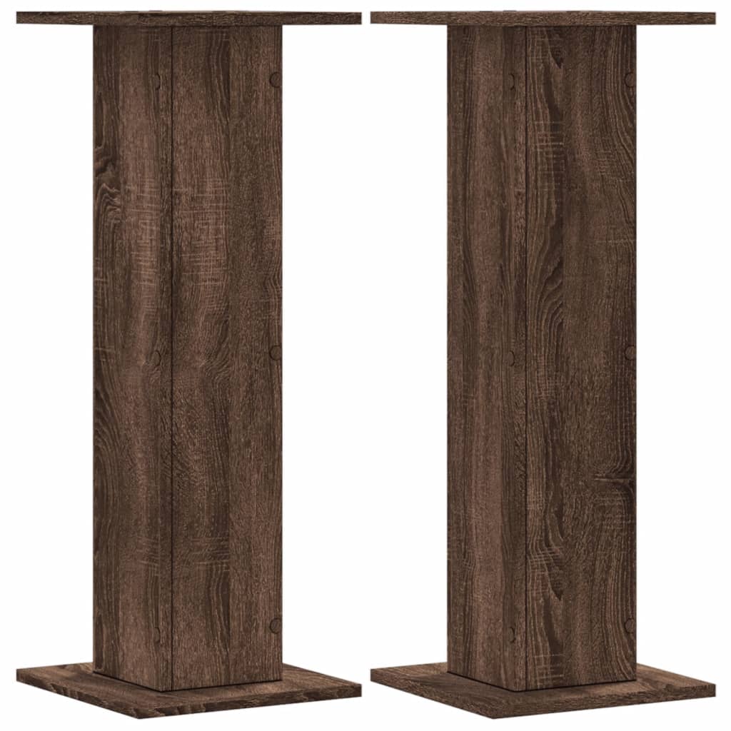 Standard di pianta Vidaxl 2 pezzi 30x30x80 cm quercia marrone trasformata in legno