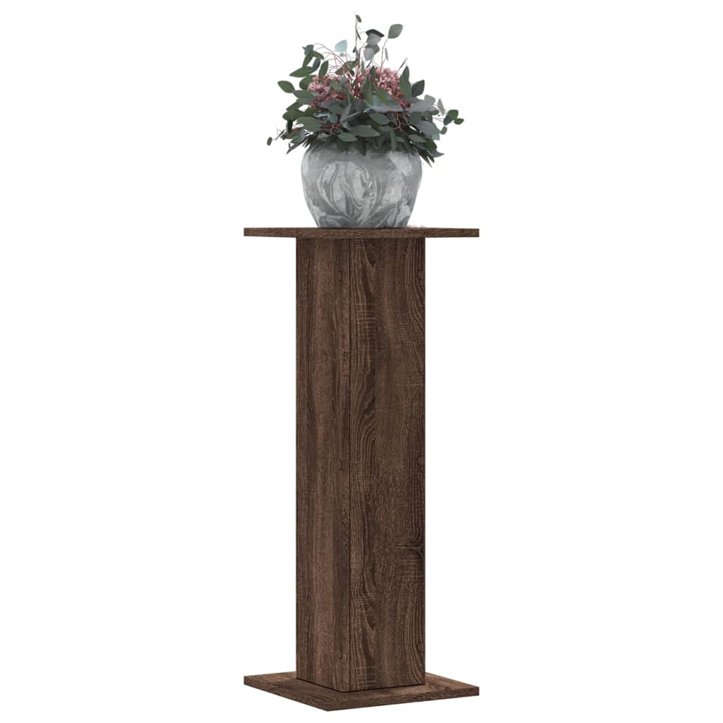 Standard di pianta Vidaxl 2 pezzi 30x30x80 cm quercia marrone trasformata in legno