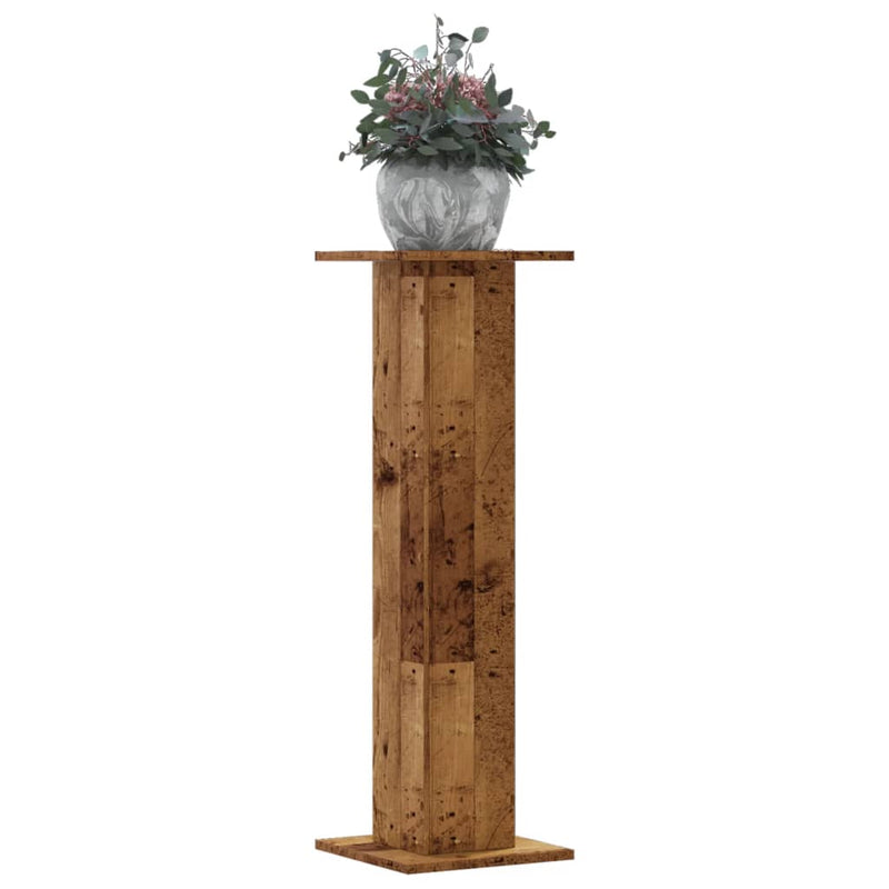 Vidaxxl maceteros 2 uds 30x30x95 cm madera tratada color madera vieja
