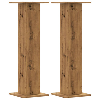 Portapiante VidaXL 2 pz 30x30x95 cm in legno di rovere artigianale