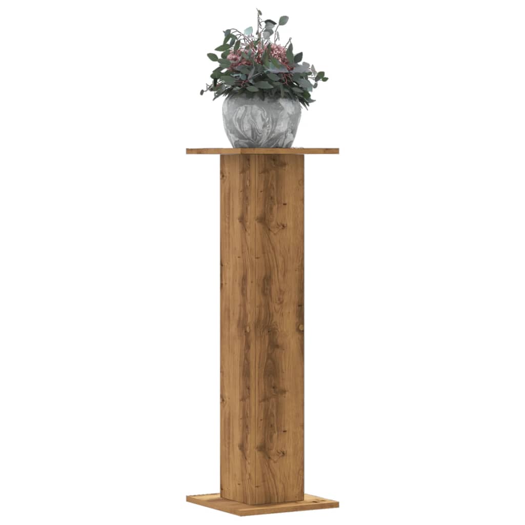 VidaXL maceteros 2 uds 30x30x95 cm madera artesanal roble