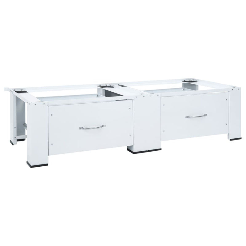 Vidaxl Base de lavadora doble con cajones blancos
