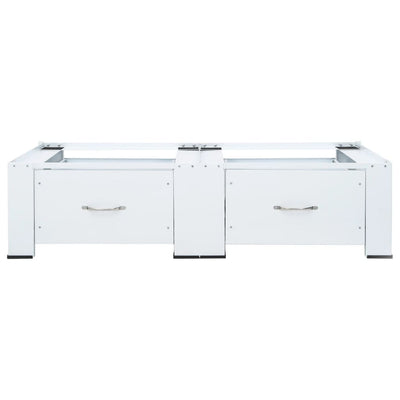 Vidaxl Base de lavadora doble con cajones blancos