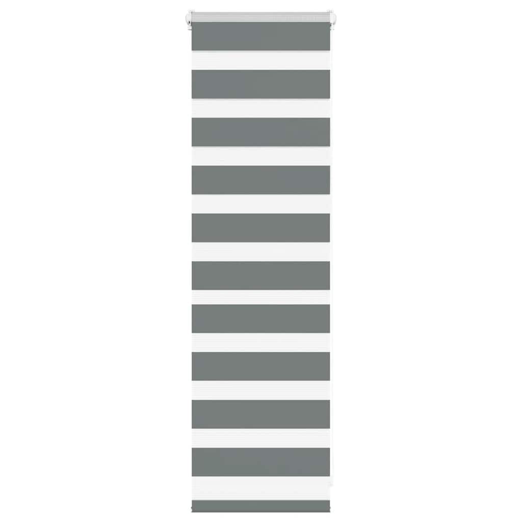 Vidaxl Zebra Roller Blind 40x100 cm ancho de polvo 35.9 cm de gris oscuro