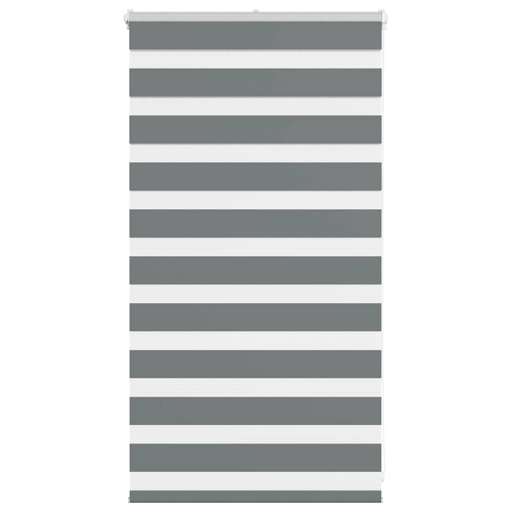 Vidaxl Zebra Roller Blind 90x100 CM Fabric Ancho 85.9 cm de gris oscuro