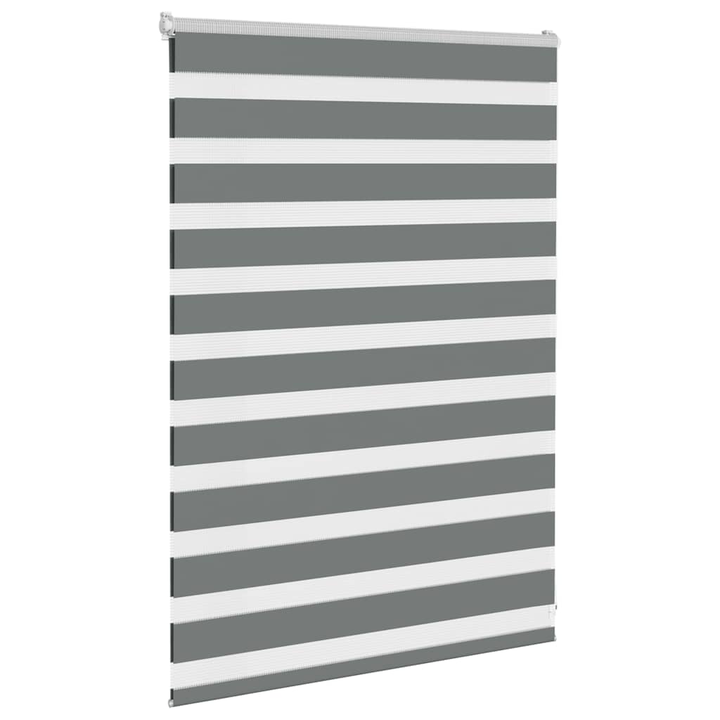 Vidaxl zebra rullo cieco 95x100 cm Larghezza tessuto 90,9 cm grigio scuro