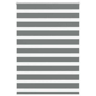 Vidaxl zebra rullo cieco 115x100 cm larghezza del tessuto 110,9 cm grigio scuro