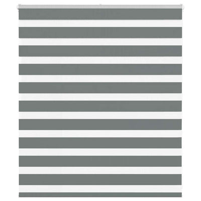 Vidaxl zebra rullo cieco 130x100 cm Larghezza tessuto 125,9 cm grigio scuro