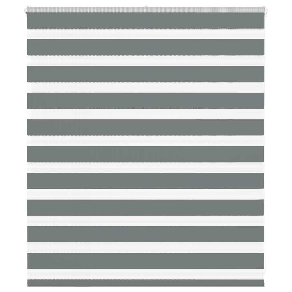 Vidaxl Zebra Roller Blind 135x100 CM Fabric Ancho 130.9 cm de color gris oscuro