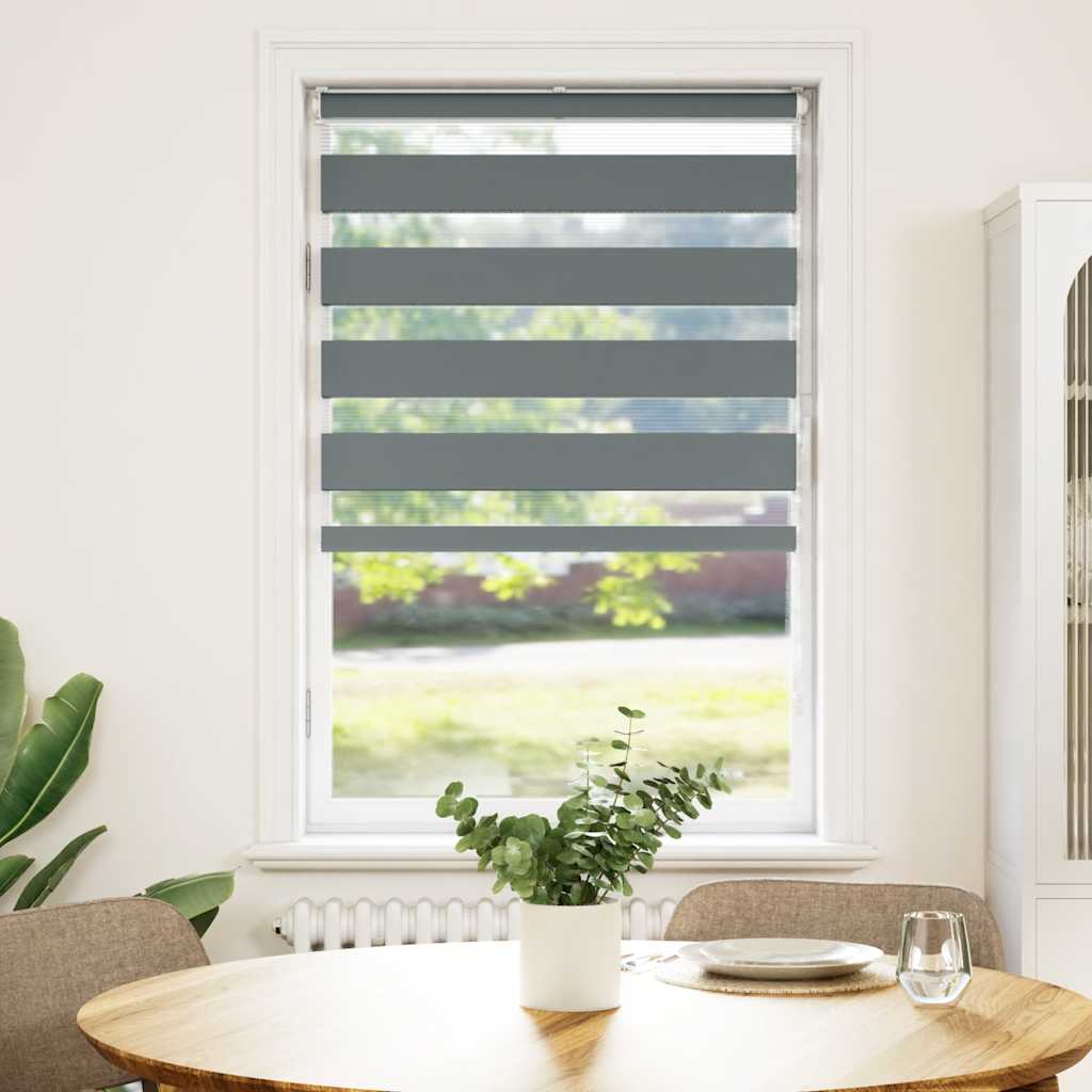 Vidaxl Zebra Roller Blind 70x150 cm de polvo ancho de 65.9 cm de gris oscuro