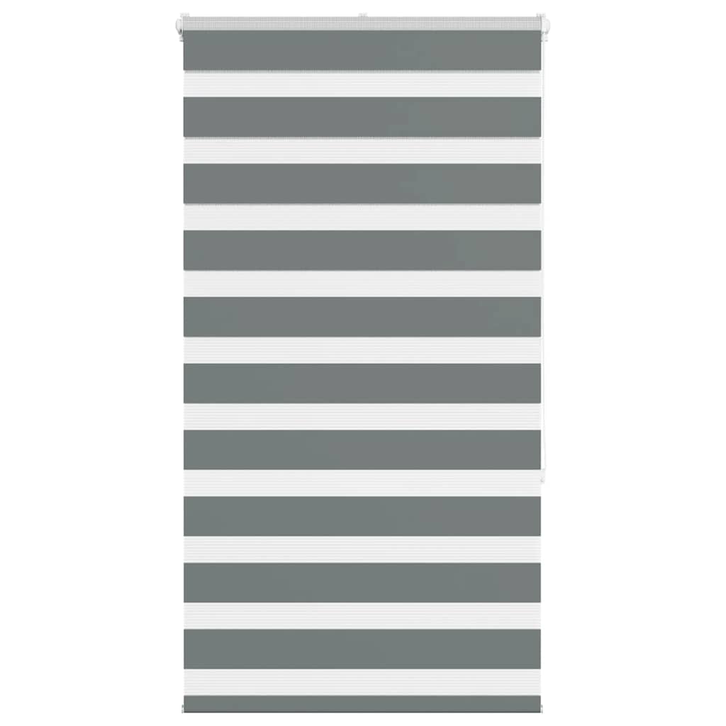 Vidaxl Zebra Roller Blind 85x150 CM Fabric Ancho de 80.9 cm de color gris oscuro