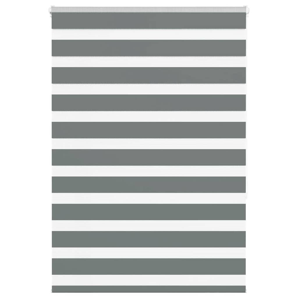 VidaXL estor enrollable cebra 105x150 cm tela ancho 100,9 cm gris oscuro