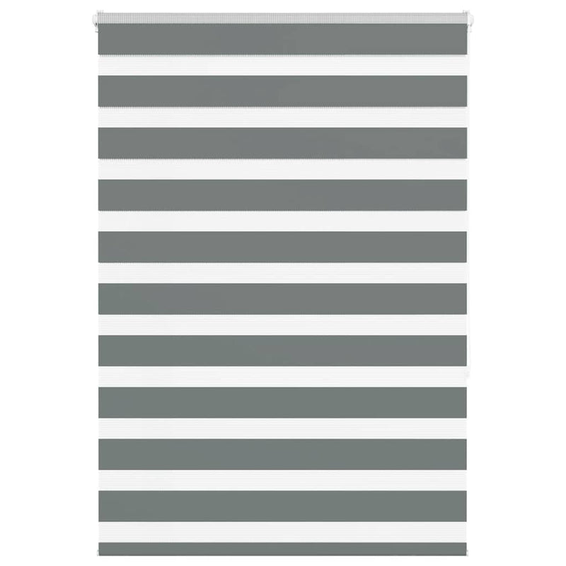 VidaXL estor enrollable cebra 105x150 cm tela ancho 100,9 cm gris oscuro