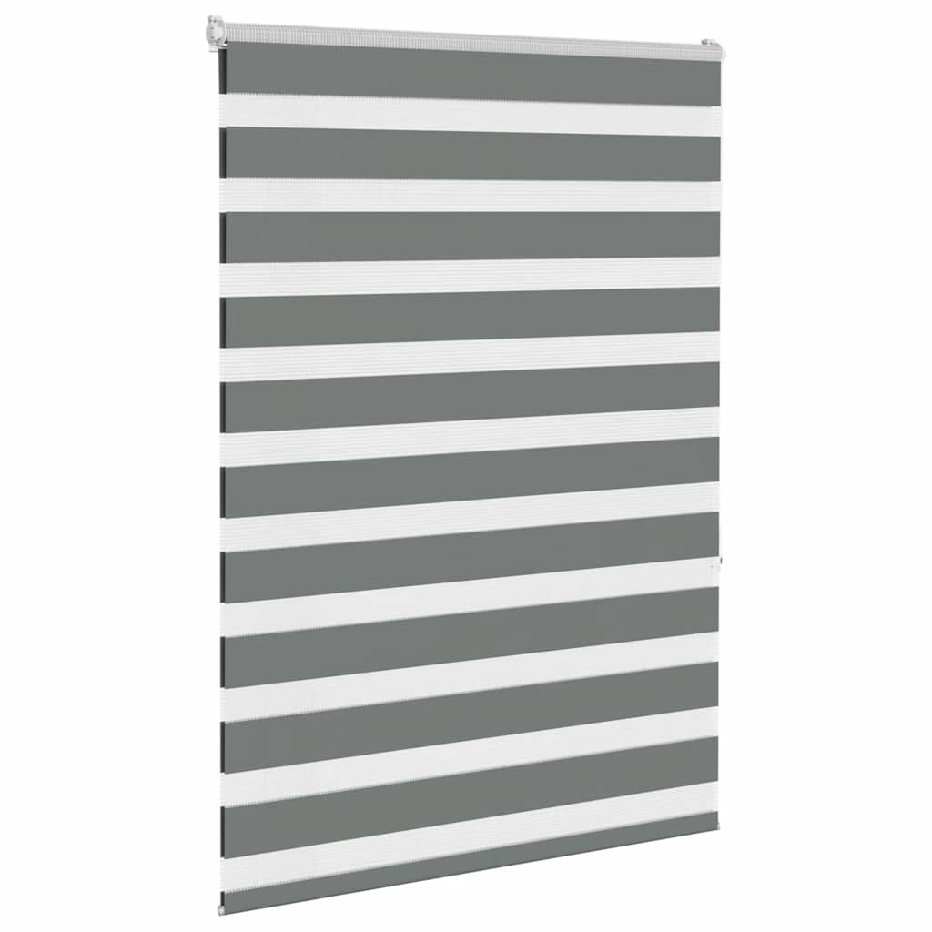 Vidaxl zebra rolgordijn 105x150 cm stofbreedte 100,9 cm donkergrijs