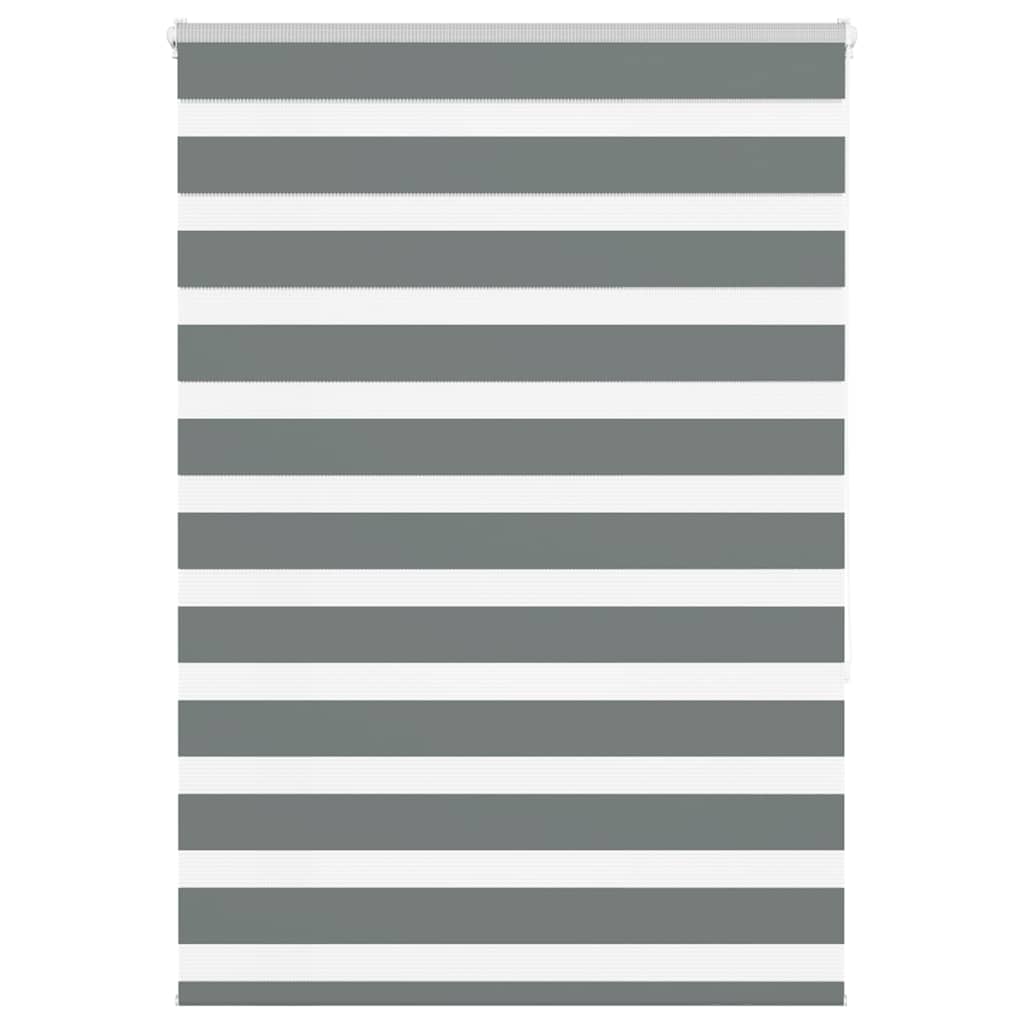 Vidaxl Zebra Roller Blind 110x150 CM Fabric Width 105.9 cm de gris oscuro