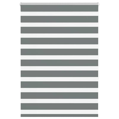 Vidaxl zebra rullo cieco 110x150 cm Larghezza tessuto 105,9 cm grigio scuro
