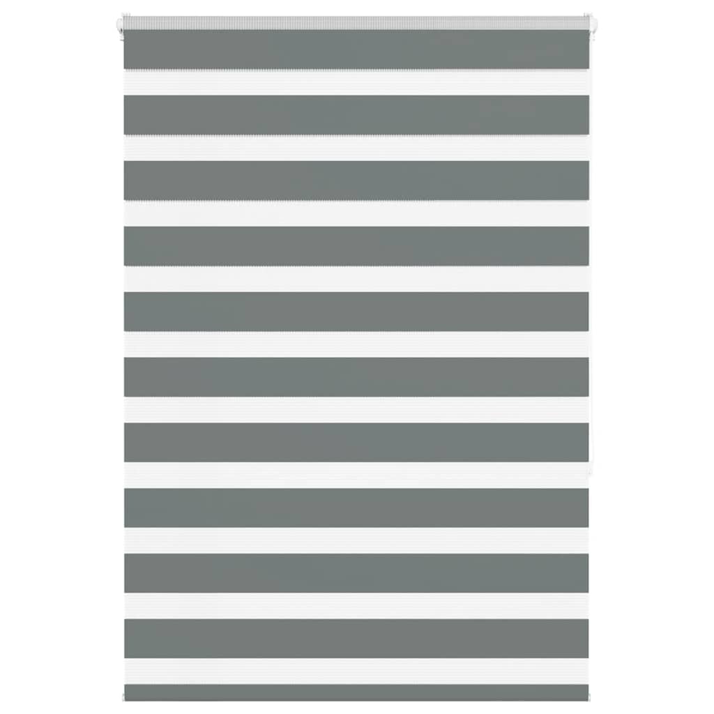 Vidaxl Zebra Roller Blind 115x150 CM Fabric Ancho 110.9 cm de color gris oscuro