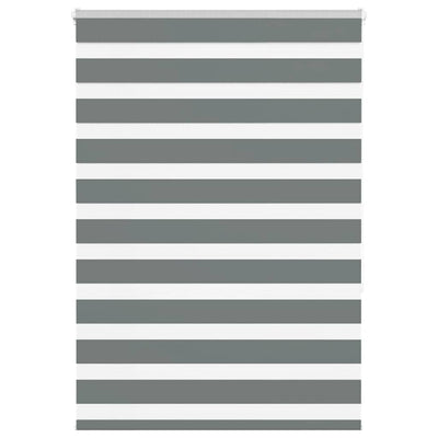 Vidaxl zebra rullo cieco 115x150 cm larghezza del tessuto 110,9 cm grigio scuro