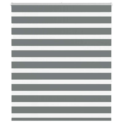 Vidaxl zebra rullo cieco 105x150 cm larghezza del tessuto 100,9 cm grigio scuro