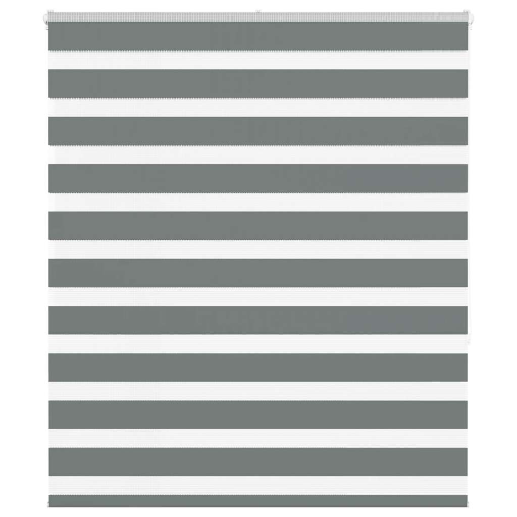 VidaXL estor enrollable cebra 135x150 cm ancho de tela 130,9 cm gris oscuro