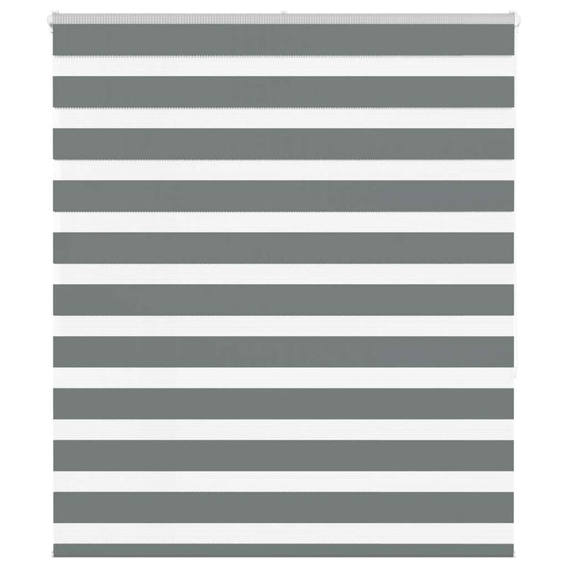VidaXL estor enrollable cebra 135x150 cm ancho de tela 130,9 cm gris oscuro