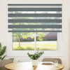 VidaXL estor enrollable cebra 140x150 cm ancho de tela 135,9 cm gris oscuro