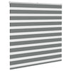 Tenda a rullo VidaXL zebrata 140x150 cm larghezza tessuto 135,9 cm grigio scuro