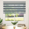 Vidaxl zebra rolgordijn 150x150 cm stofbreedte 145,9 cm donkergrijs