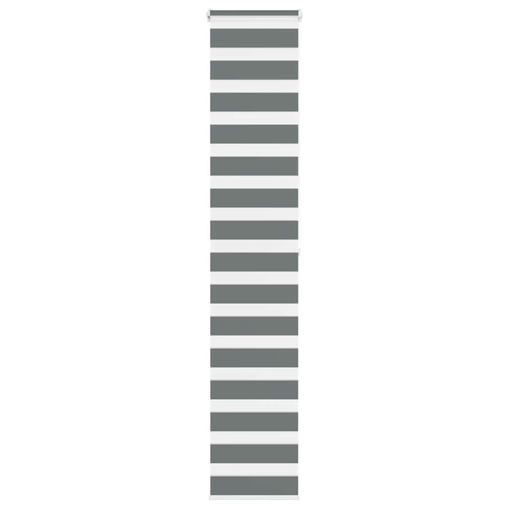 Vidaxl Zebra Roller Blind 50x200 cm ancho de polvo 45.9 cm de gris oscuro