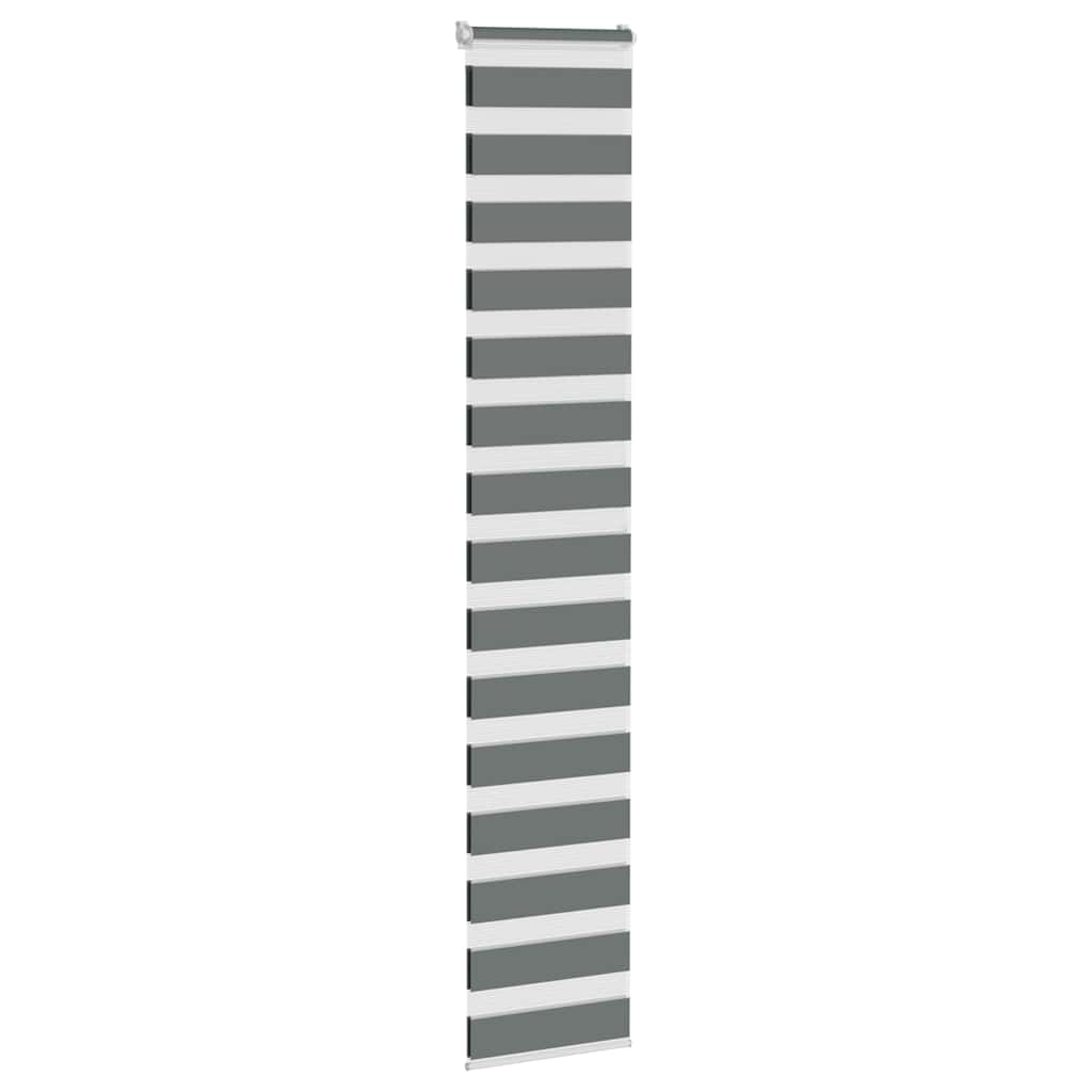 Vidaxl Zebra Roller Blind 50x200 cm ancho de polvo 45.9 cm de gris oscuro